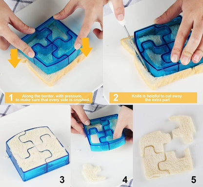 6 Pack Sandwich Cutters and Bread Crust Shape Remover for Kids, Cute Animals Shapes Toast Mould DIY Slicer Kit