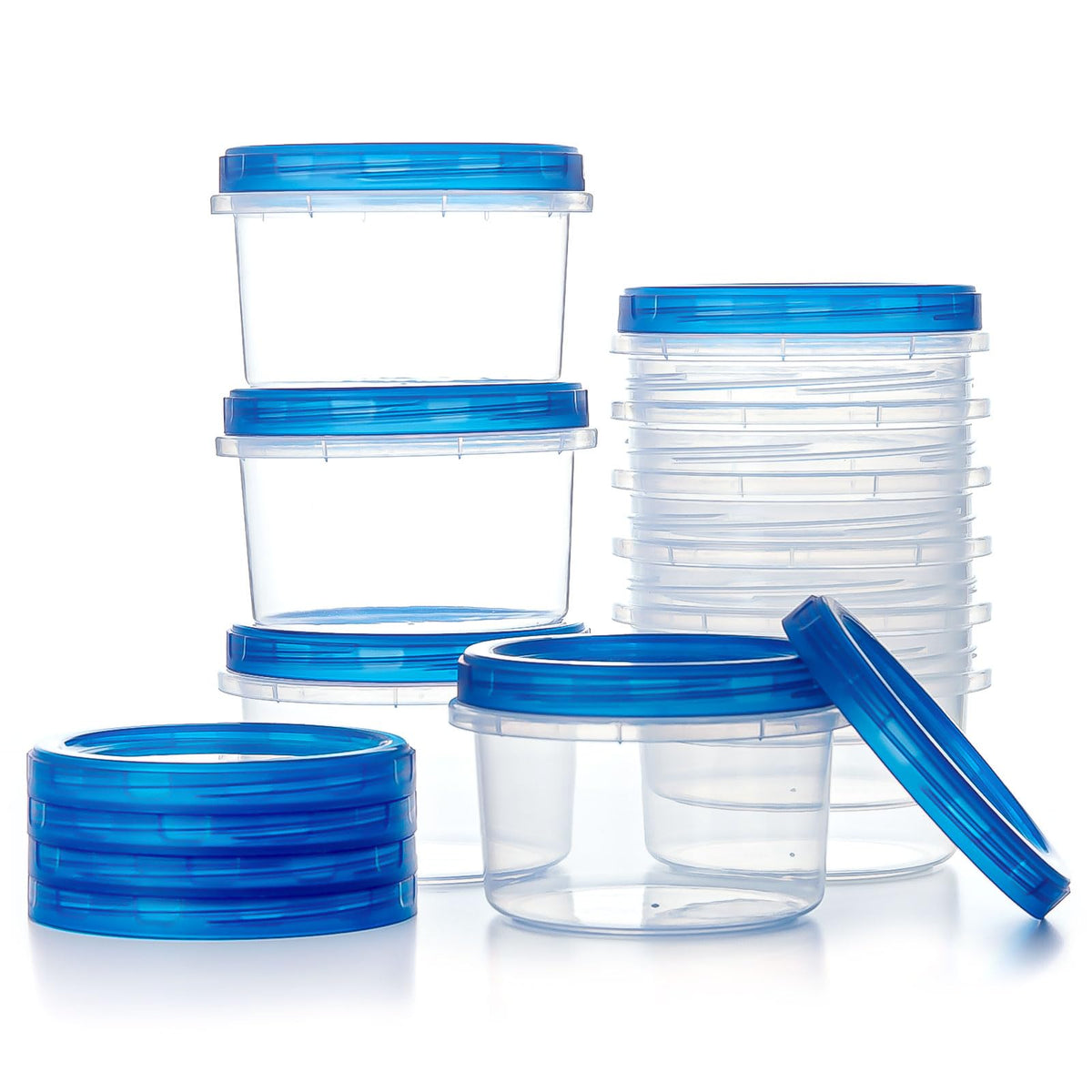 Freezer Storage Containers, [10 Pack-16 oz] Ultra Thick Freezer Containers with Leakproof Twist Top Lids, Heavy Duty BPA Free Stackable Food Containers for Lunch/Salad/Leftover/Soup/Oats/Ice Cream