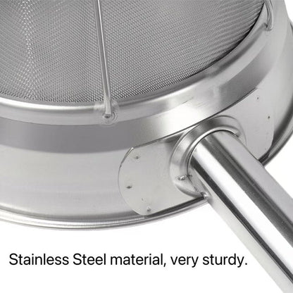 10-Inch Stainless Steel Fine Mesh Chinois Strainer, Large Strainer Reinforced Bouillon Strainer for Sauces, Soups, Purees, Pastes, Jelly, Custard, Curds and etc.