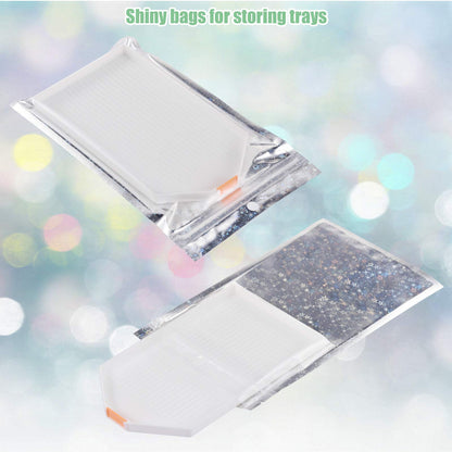 benote Diamond Art Painting Accessories Tools, Diamond Art Tray Painting Large Capacity Diamond Rhinestone Plate Tray with Divider, Paint Brush, Shining Bags for DIY Art Craft