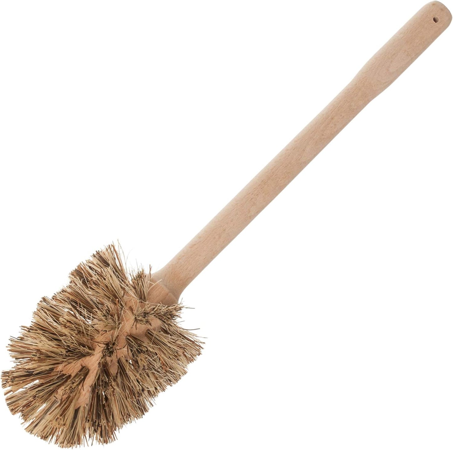 15" REDECKER Union Fiber Toilet Brush with Untreated Beechwood Handle - Natural Stiff Bristles, - Stiff Bristle Toilet
