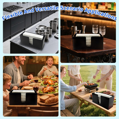 Paper Towel Holder for Countertop, Black Acrylic Napkin Dispenser – Fits Multifold, C-Fold & Z-Fold Trifold Towels, Durable 5mm Thick for Bathroom, Kitchen, Restaurant & Toilet (1pcs)