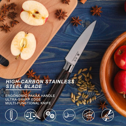 imarku Paring Knife - Paring Knives, 3.5 Inch Small Kitchen Knifes - Japanese High Carbon Stainless Steel Fruit Knife, Ergonomic Pakkawood Handle, Ultra Sharp Blade, Unique Gifts for Men and Women
