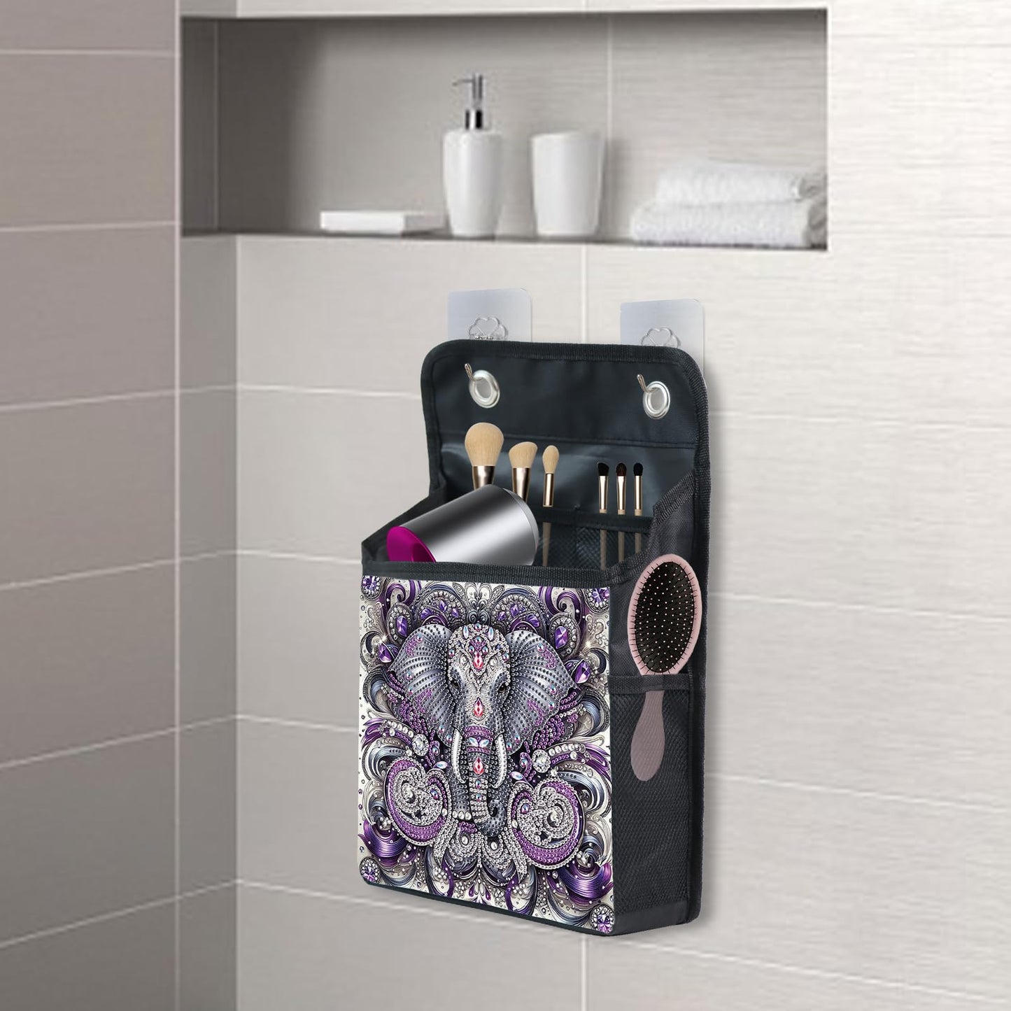 Diamond Painting Storage Organizer Kit with Beautiful Pattern Design Round and Special Shape Diamond Art Kit，Door Hanging Holder Suitable for Storing Small Items, Foldable Wall Pouch Without Hooks