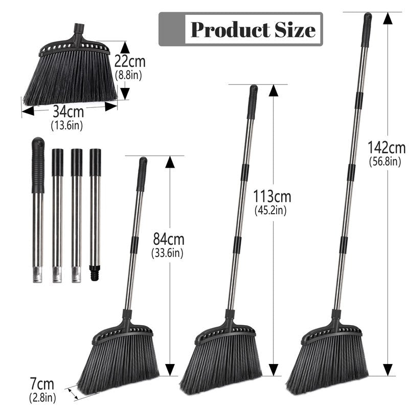 Outdoor Broom,Masthome Heavy Duty Broom,56" Brooms for Sweeping Outdoor,Angle Commercial Brooms with Hard Bristles, for Kitchen Home Office Garage Courtyard Lobby Lawn Concrete