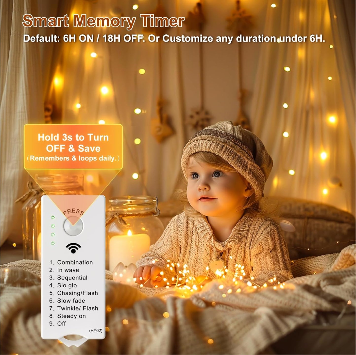 Skiennix 4 Pack Rechargeable Fairy Lights - 16FT 50 LED Indoor String Lights | 8 Modes & DIY Timer, Warm White