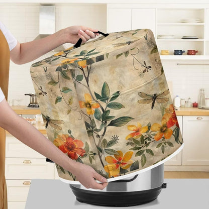 Dragonfly Yellow Flower Air Fryer Cover - Dust Protection Compatible with Instant Pot, Kitchen Appliance Cover