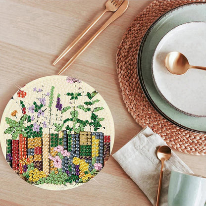 ijbnhd 8 Pcs Diamond Art Coasters Kits, Books Diamond Painting Coasters Kit with Holder, Diamonds Art Non Slip Coaster Crafts Kits for Adults Gifts 4x4 inch (Cork Wooden Pad)