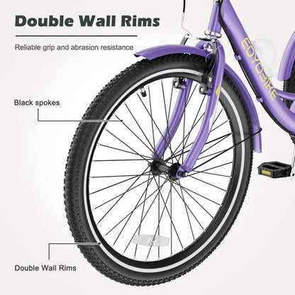 ABORON Adults Tricycle, 3 Wheels Bike for Adult, Tricycle for Adults, Double-Wall Wheel Rims, Tricycle for Women Men Exercise Outdoor Sports (Purple-Upgrade, 20"/ 7 Speed)