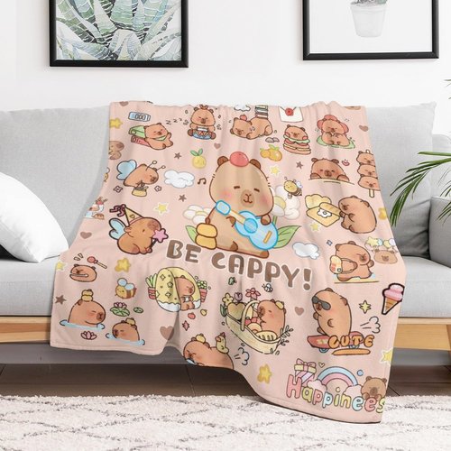 Capybara Gifts Capybara Blanket Soft Flannel Throw Blanket for Kids Teens Men Women - for Couch, Bed, Sofa, All Season Use