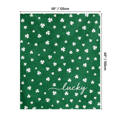 Horaldaily St. Patrick's Day Flannel Blanket Throw, Irish Clover Shamrock Green Soft Fuzzy Plush Cozy Fleece Blankets for Couch Sofa Bed Lounging, Ideal Gifts for Kids Adults Self, 50x60