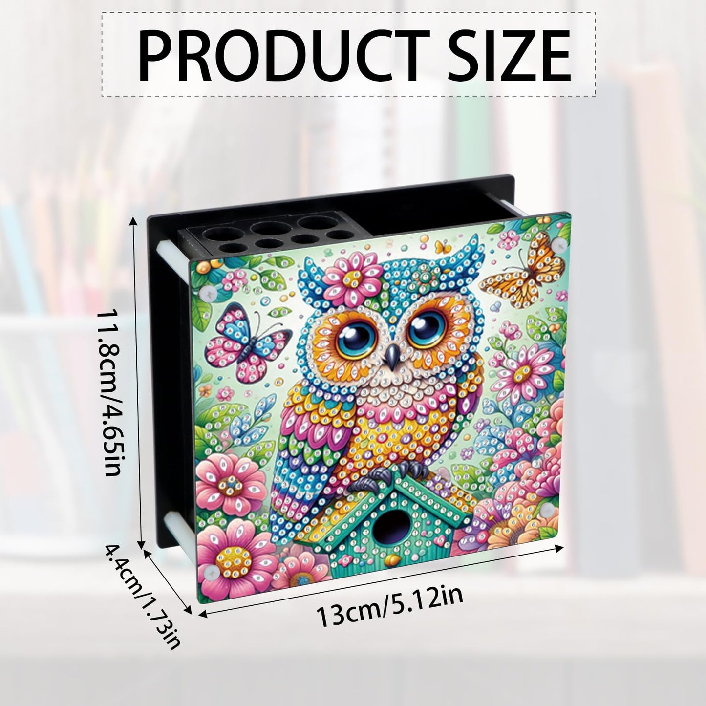 AiYuanzsh DIY 5D Diamond Painting Pen Holder – Cute Wise Owl Diamond Art Painting Pen Holder, Decorative Pencil Organizer