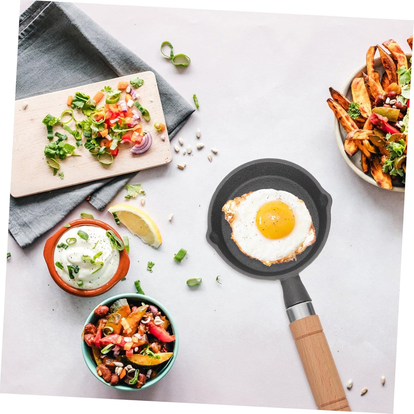 Zerodeko Mini Omelet Pan, Round Griddle, Nonstick Cookware for Camping, Hard Ground Tent Pegs