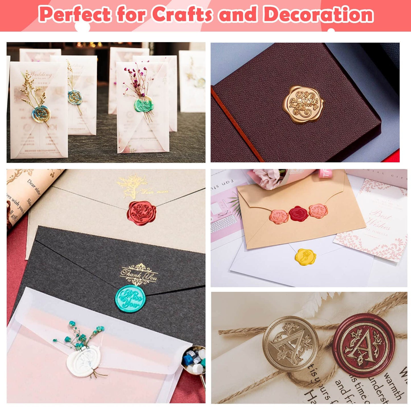 728pc Sealing Wax Beads - 28 Color Pellets for Letter Stamp Sealing & DIY Craft