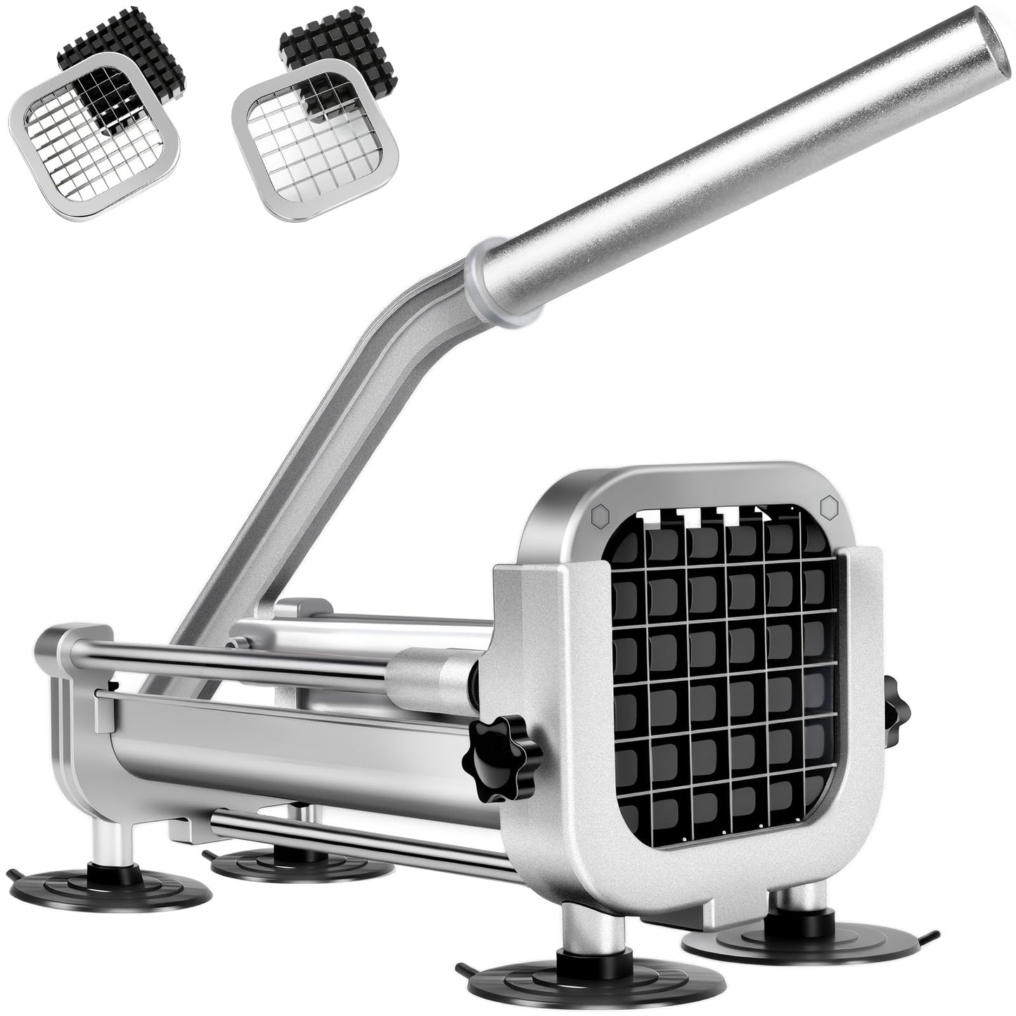 2Pcs French Fry Cutter, ZSCOOKLY Heavy Duty Potato Cutter Stainless Steel with 1/2-Inch and 3/8-Inch Blade Great for Potatoes Carrots Cucumbers.