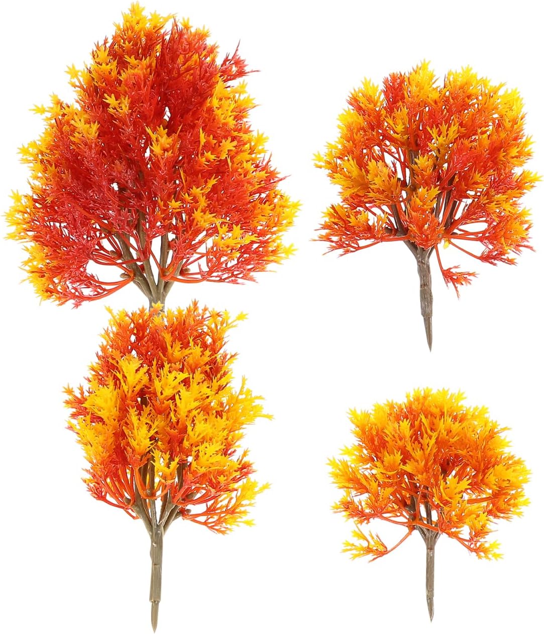 SUPVOX Mini Maple Tree Plant, Artificial Maple Tree Plastic Model, Miniature Figurine, 4pcs for Fairy Garden