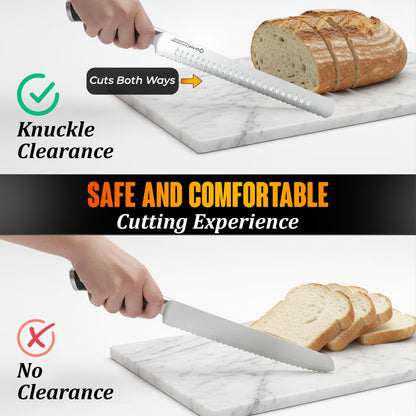 ORVIX Bread Knife 10.6 Inch Serrated Blade with 5-Inch Handle for Homemade Sourdough Bread Ultra Sharp Stainless Steel Full Tang with Ergonomic Handle Artisan Professional Series with Luxury Gift Box