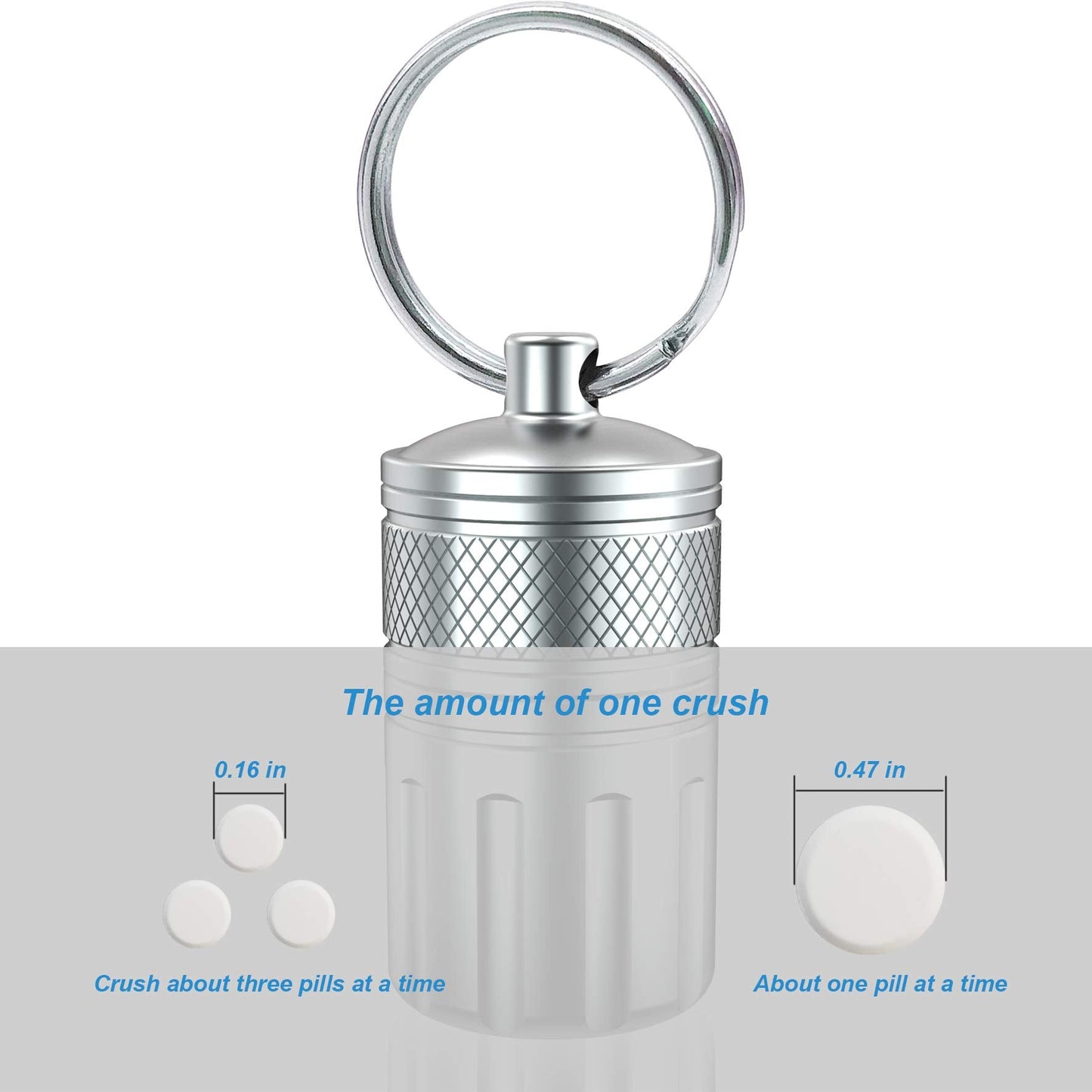 MEECN Pill Crusher & Cases, Medicine to Fine Powder, Stainless Steel Crushes Pills, Waterproof (Vitamin Crusher)