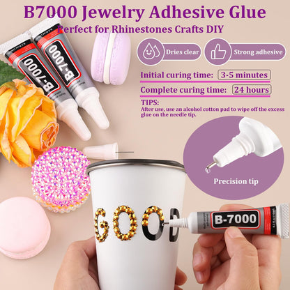 30000Pcs Mine Gold Rhinestones for Bedazzling with B7000 Jewelry Glue, Bedazzler Kit Flatback Gems, Resin Rhinestones for Crafting Crafts Clothing Shoes Fabric Nail Art Assorted Size 2/3/4/5/6mm
