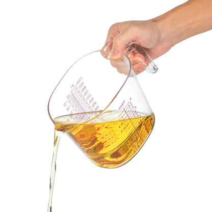 3-Piece Nesting Liquid Measuring Cups Set, Clear Plastic Measuring Jugs with Spout and Multiple Measurement Scales, 1 Cup, 2 Cup, 4 Cup for Baking and Cooking
