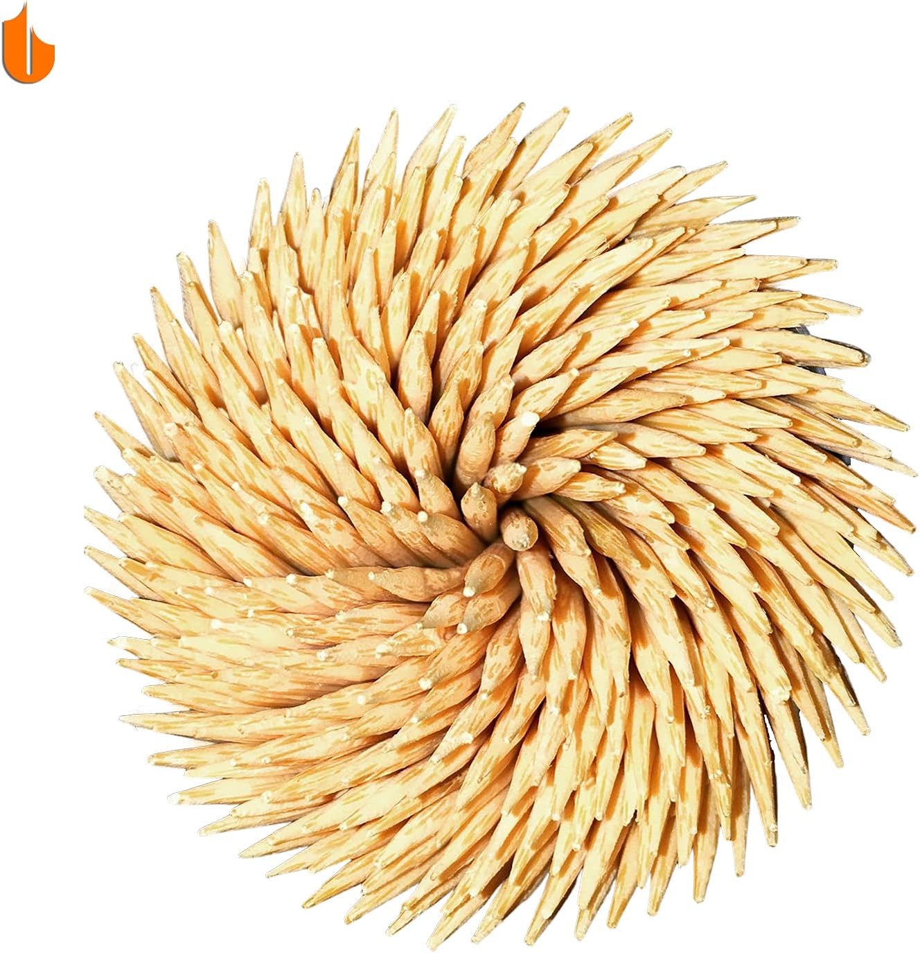 Urbanstrive Sturdy Toothpick Holder with 1600 Natural Wood Toothpicks, Unique Home Design, 4 Pack
