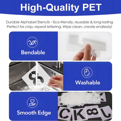 Letter Stencils for Painting – 36PCS Alphabet & Number Stencils for Crafts Reusable, Durable PET Plastic Templates for Wood, Fabric, Wall, Canvas, Rocks, Signs, DIY Home Decor & More(6 Inch)