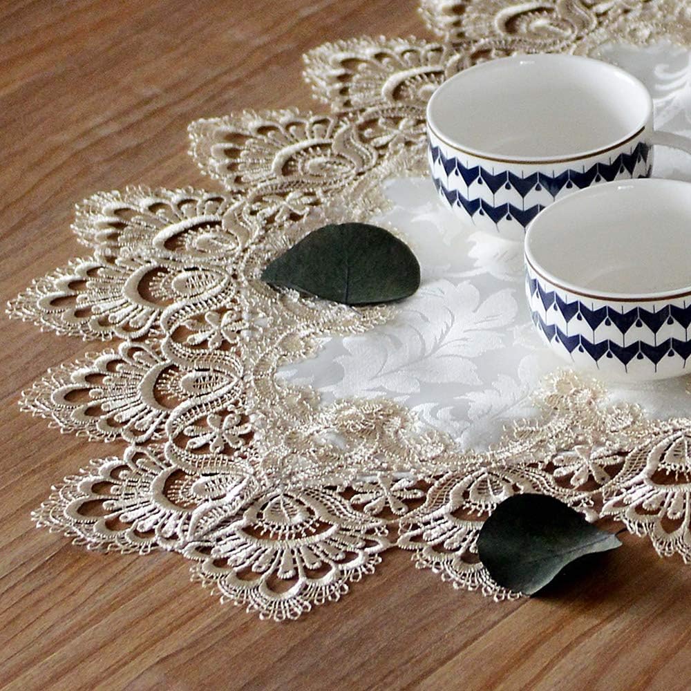 16 36 Inch) ARTABLE Lace Table Runners Rope Embroidery Dresser Scarf Retro Classic Pattern Flowers Natural Fabric