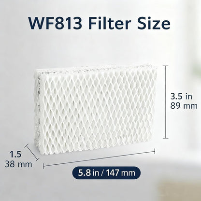 QalryXen WF813 Humidifier Filter Replacement, High-Density Wick Filters Compatible with Equate EQWF813, Relion RCM832/RCM-832N, ProCare PCWF813, EQ-2119-UL, PCCM-832N Cool Mist Humidifiers (3-Pack)