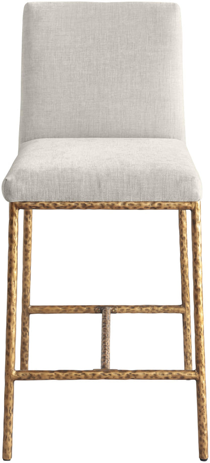 Meridian Furniture Reeves Cream Chenille Upholstered Counter Stool (Set of 2)