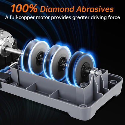 Enutogo Knife Sharpener, Professional 3-Stage Electric Knife Sharpener for Kitchen Knives, 100% Diamond Abrasive for 20° Precision Angle Guide, Quickly Sharpening and Polish Blades
