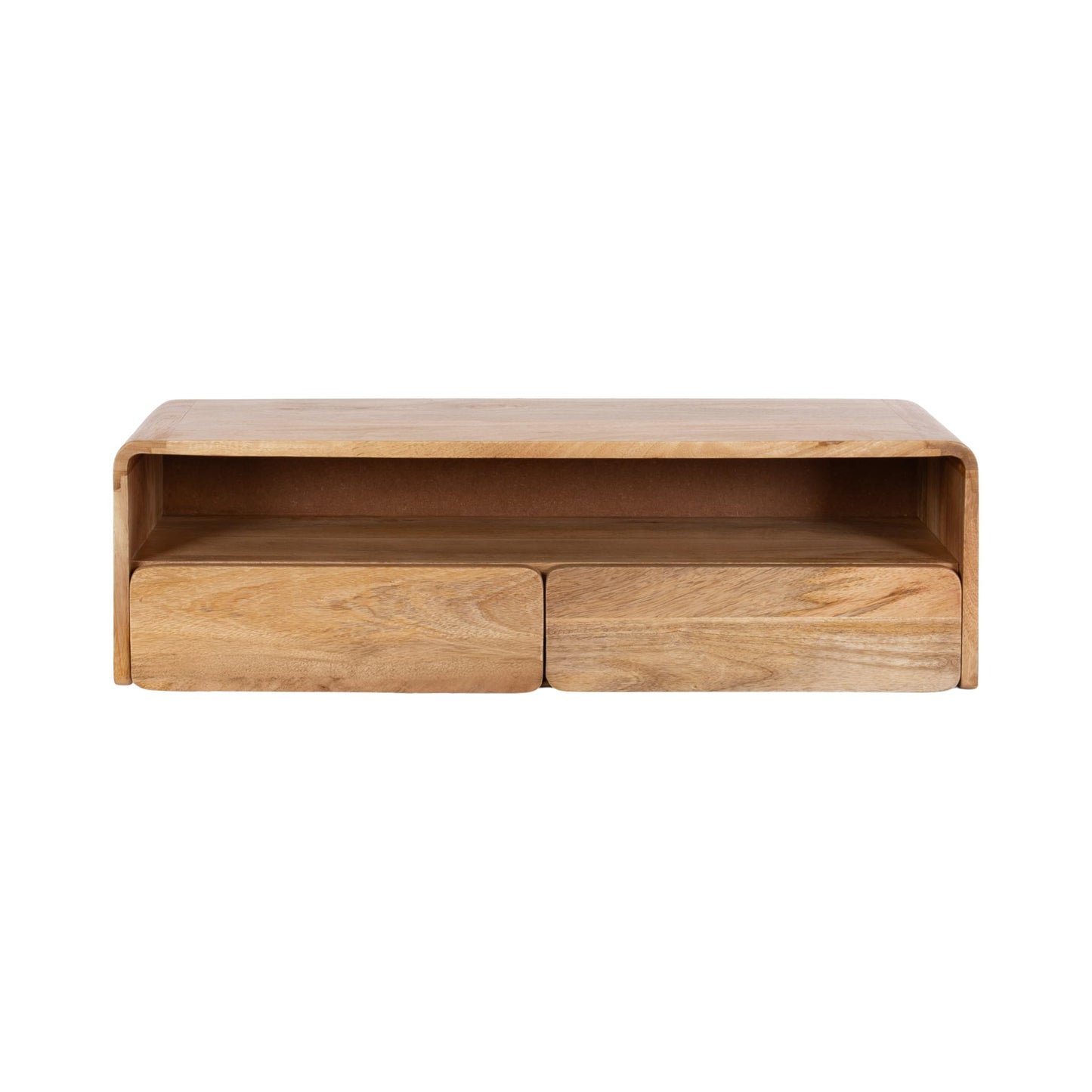 Kate and Laurel Kato Modern Floating Console Table for Entryway, 30 x 10 x 9, Natural Wood, Decorative Transitional Floating Entryway Table with Storage Drawers for Living Room Storage Wall Shelf