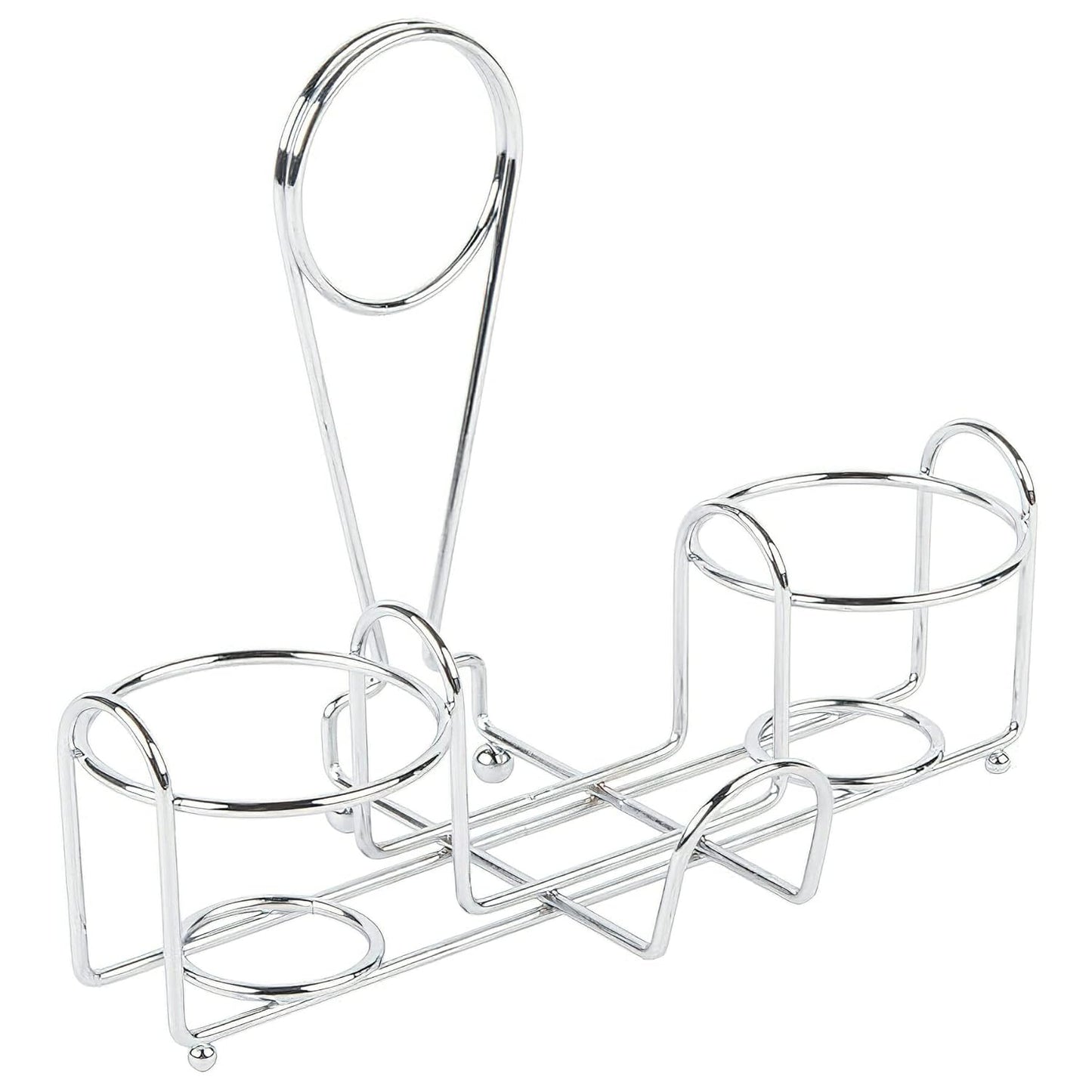 G.E.T. Chrome Metal Two Compartment Condiment Caddy - 4-22735 Metal Table Caddies Collection