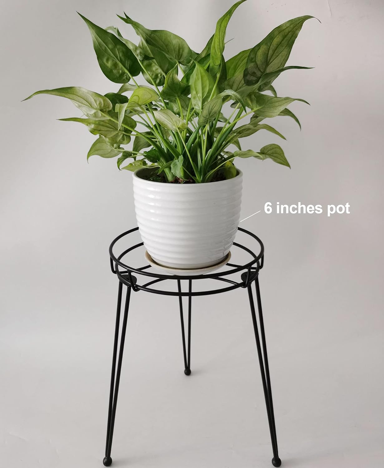 iLTreFlo 18.7 inches (18.7 inches Midcentury Modern Metal Potted Plant Stand Tall Flower Pot Holder Large Rustproof