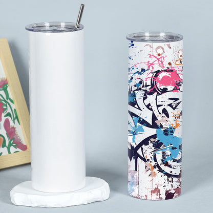 Muwnrol 30 Oz Sublimation Tumblers Bulk, Sublimation Tumbler Stainless Steel Double Wall Vacuum Insulation Cups with Straw, Individually Box (24 Pack)