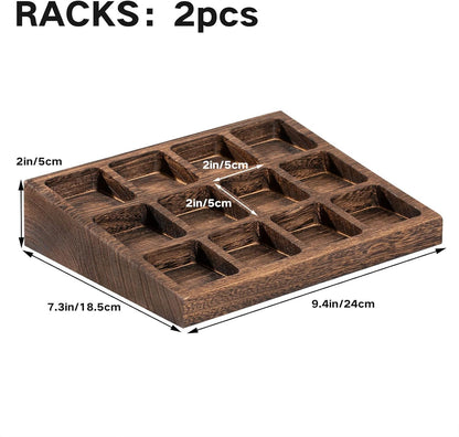24Pcs Labels-4oz 2pcs Yangbaga Glass Spice Jars with Acacia Wood Lid Square Spice Containers and Rack with Pepper