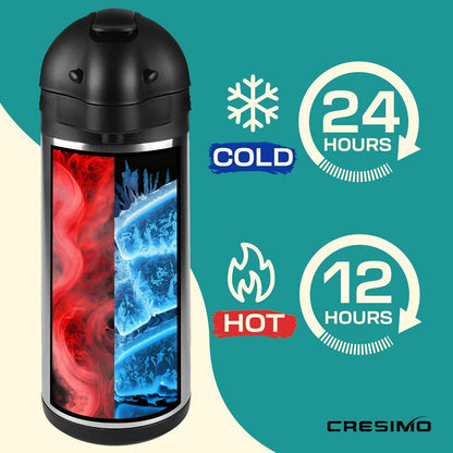 Coffee Carafe Airpot & Cleaning Brush - 101oz / 3L Airpot for Hot or Cold Drink, Coffee Dispenser with Pump