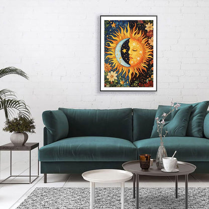 WUSARPLY Sun and Moon Diamond Painting Kits for Adults, Star Diamond Art Kits Full Drill Diamond Dots Paint with Diamonds Gem Arts and Crafts for Beginner Home Wall Decor