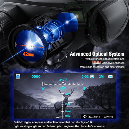 Nightiger 4K Night Vision Binoculars for Adults, Day & Night Vision Infrared Goggles, 7000mAh Rechargeable, 2624ft Long Range, 5X 42MM Zoom for Hunting Camping Hiking