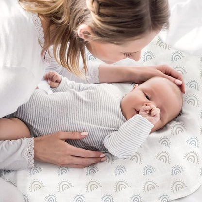 Graceful Muslin Baby Burp Cloths - Large 27 x 27 Inches | 6 Pack Soft Burping Rags for Newborns