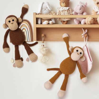 Crochetta Crochet Kit for Beginners, Crochet Kits with Step-by-Step Video Tutorials, Learn to Crochet Animal Kit for Adults Kids, DIY Craft Knitting Supplies, Monkey Amigurumi Gift(40%+ Yarn)