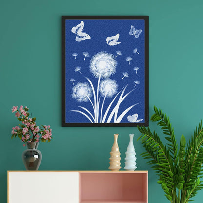 LIGHOON 60 PCS Cyanotype Sun Print Kit, A5 Sensitive Solar Art Paper Kit with 20 Pcs Leaf Sticker for DIY Arts Crafts Projects