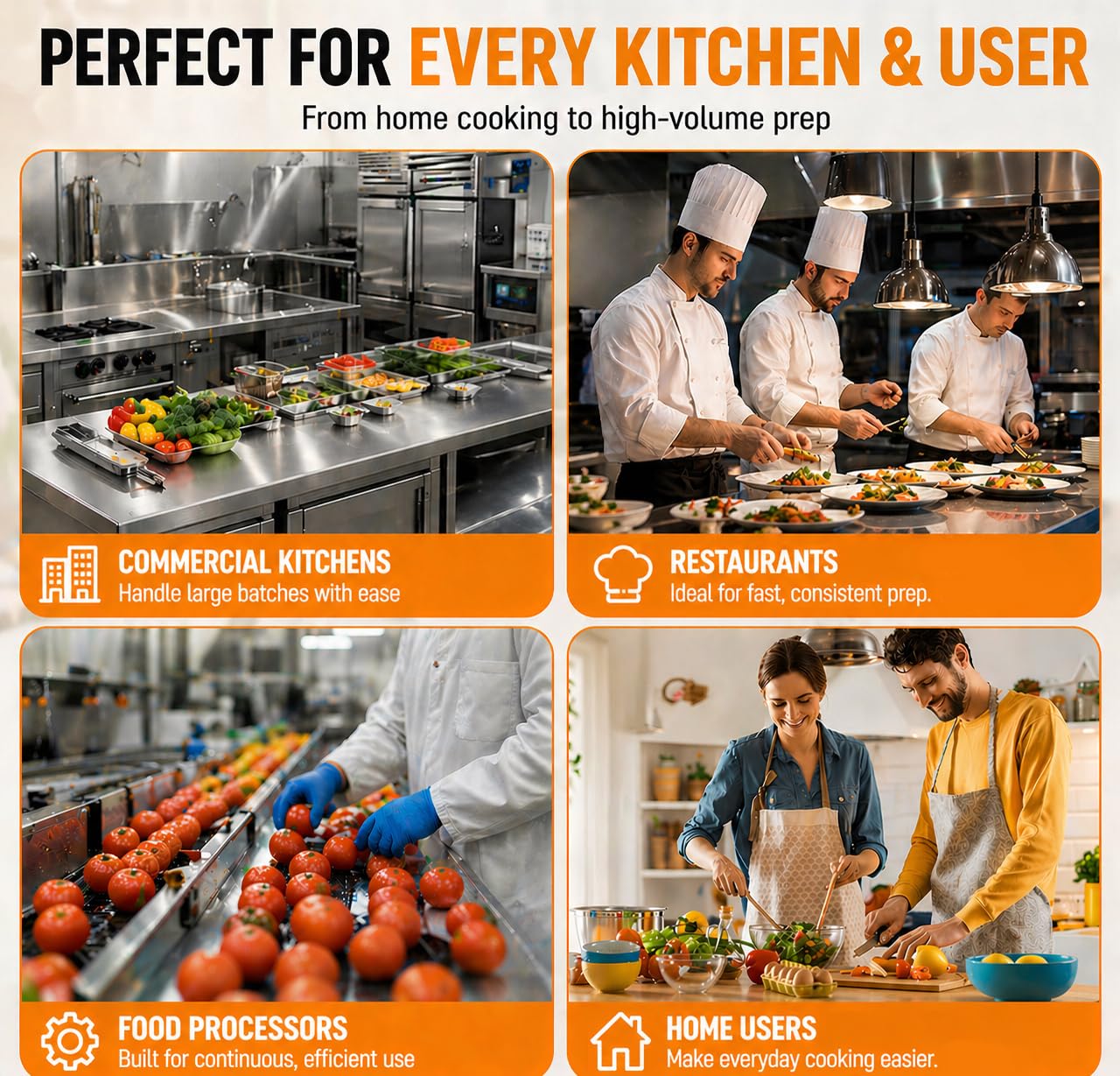 CL003 Commercial Vegetable Dicer, CL003 Dynacube Manual Tabletop Cuber, Heavy Duty 1/4" x 1/4" Food Prep Cutter, Orange Kitchen Vegetable Cutting Tool, Durable for long lasting use