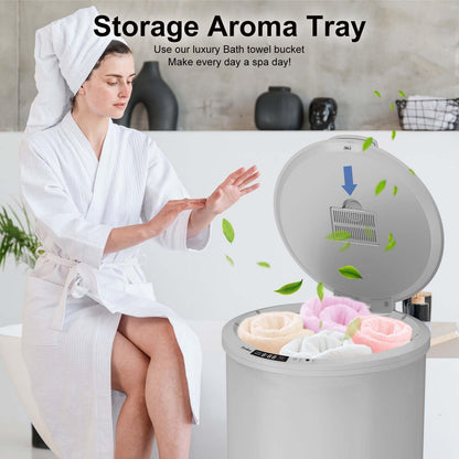 Ultra Large Capacity Towel Warmer Bucket, Rapid Heating with Timer, One-Button Digital Display Control, Safety Lock, Gifts for Him & Her, Auto Shut-Off, Fits 2 Large, Blankets, Bathrobes, PJ's
