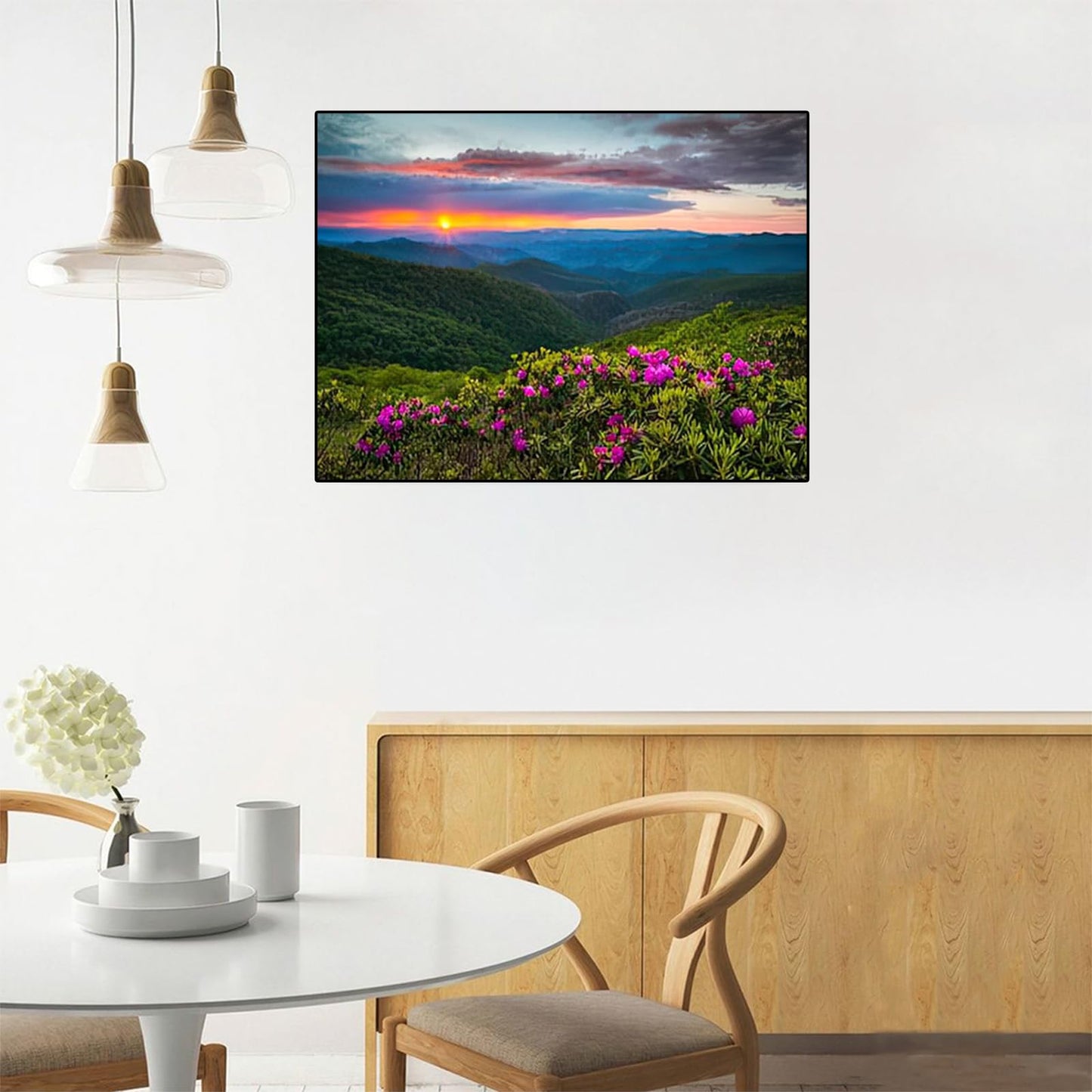 Diamond Painting Landscape North Carolin Blue Ridge Parkway Spring Flowers Scenic Landscape South of Ashevs Scenery Seasonal for Adult Painting Kits Diamond Art Perfect for Home Wall Decor 12x16 Inch