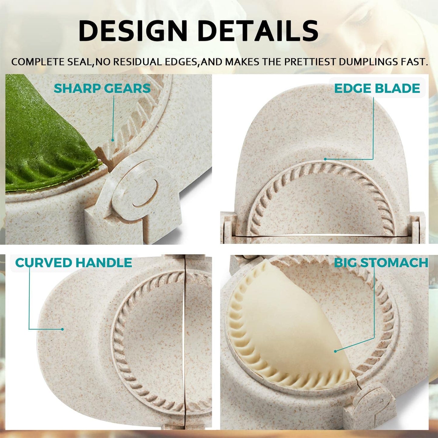 MUMSUNG Dumpling Maker, Empanadas press mold maker Set with Dough Cutter, Dumpling Mold Set for Pierogi, Pastelitos, Calzone, Turnovers, Chinese Dumpling White 3sizes (4"+3"+2.6")