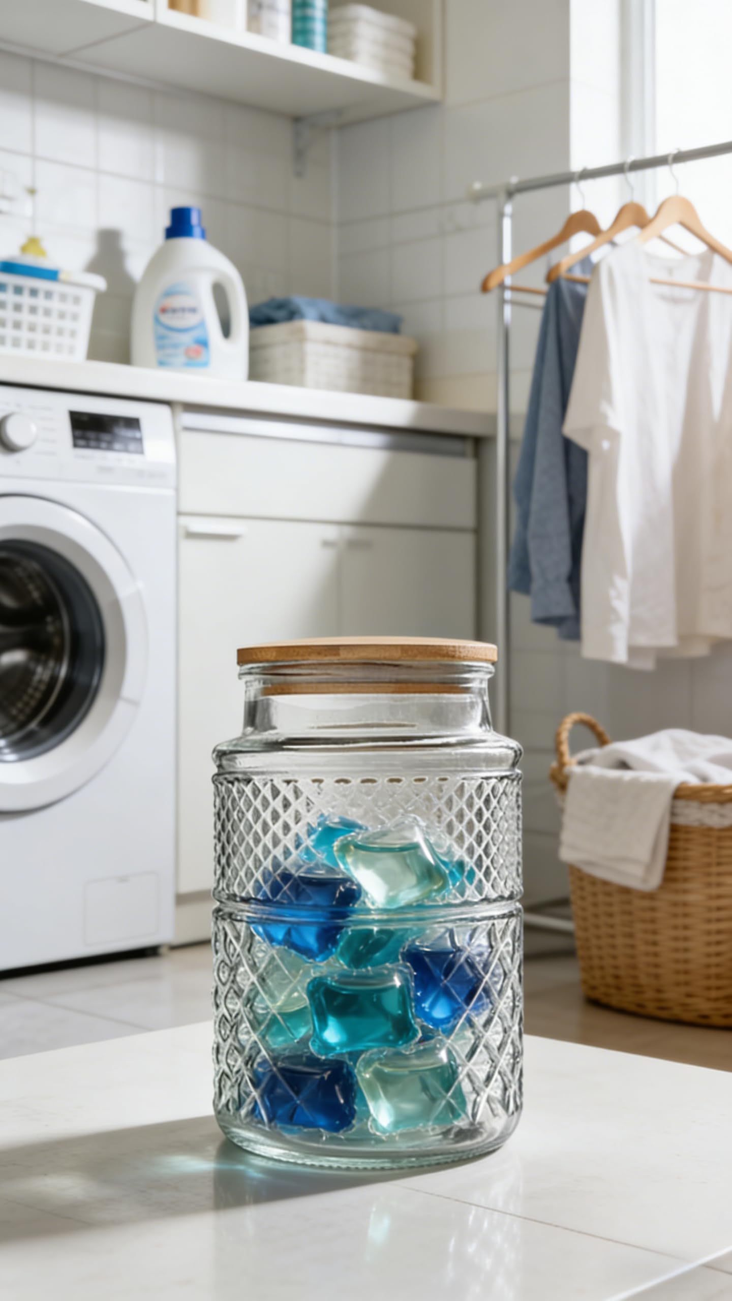 Large Glass Storage Jar, 60 FL OZ Glass Food Storage Containers with Bamboo Lid, Kitchen Containers Cereal Canisters Decorative Jar for Candy Snack Cookies Coffee Tea Nuts Airtight Jars