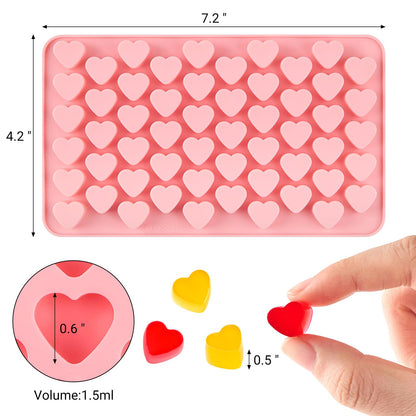 JOERSH Heart Candy Molds Silicone Molds for Hard Candy, Gummy, Chocolate, Ice Cube, Caramel, Jelly, 220 Cavities