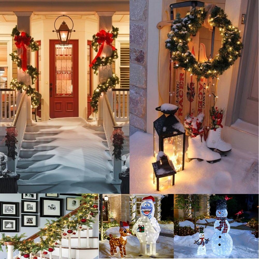 18ft 50 8 LED Battery Operated Christmas Lights, Modes with Timer - Waterproof for Indoor & Outdoor Decor