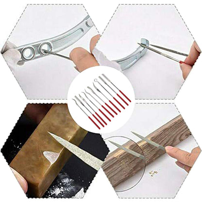 XAQISHIRE 10pcs Mini Heteromorphic Diamond Needle Files,Packed in Synthetic Leather Case,for high Precision Sanding Work on Wood,Plastic,Metal and Jewelry Carving