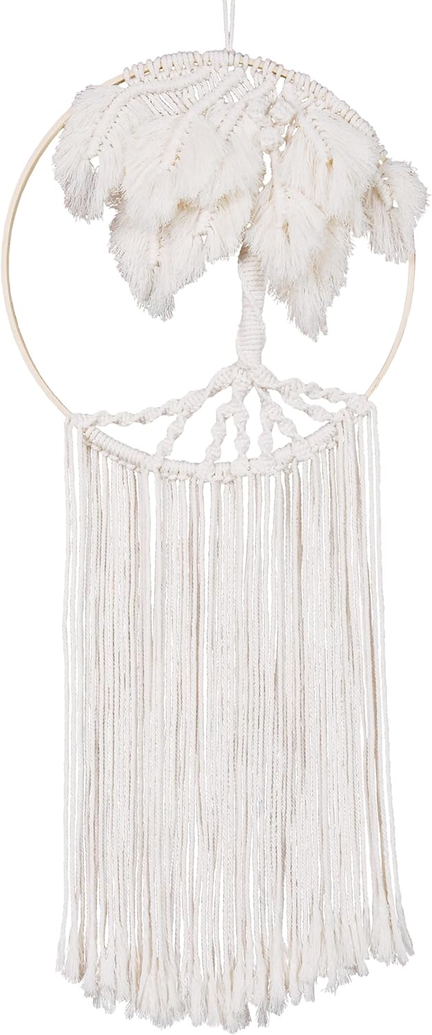 Solid Oak Macrame Wall Hanging Tree Decor